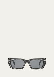 Moncler x Palm Angels Crystal Acetate Plastic Rectangle Sunglasses - at Bergdorf Goodman